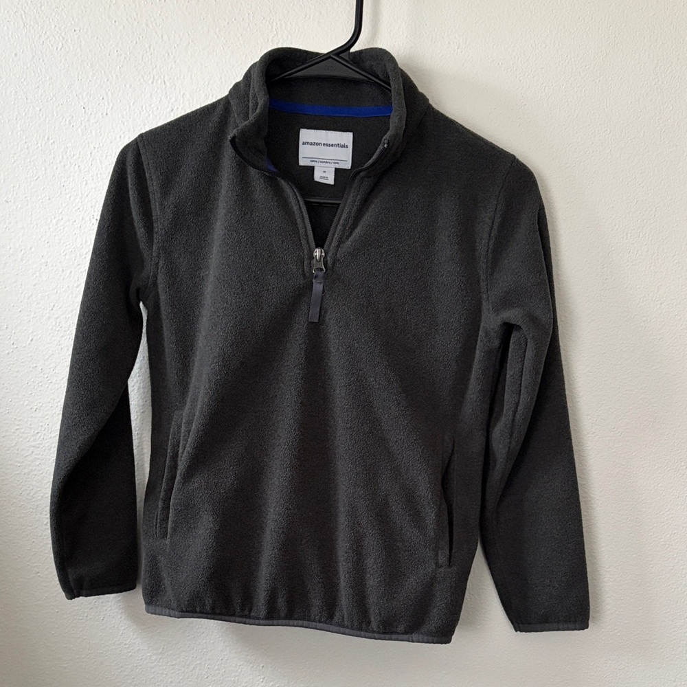 Kid’s Gray Quarter-Zip Sweater